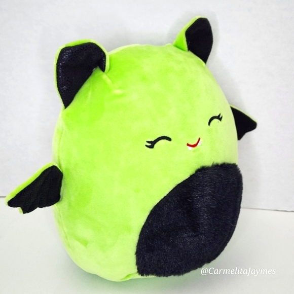 🎃 LEAP 🦇 FTM Lime Green & Black Bat Halloween 2024 Original Squishmallow ☆ NWT - Picture 6 of 8